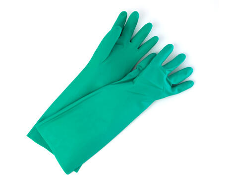 Pair of Green Nitrile Household Gloves