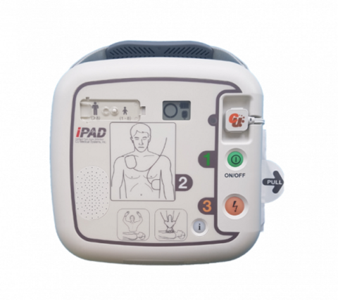 AED CUSP1 Public Access Defibrillator The i-PAD CU-SP1 is an automated external defibrillator (also known as an AED or PAD). The i-PAD CU-SP1 is designed for minimally trained individuals. It provides simple and direct voice prompts and instructions for straightforward rescue operation. It is lightweight and battery powered for maximum portability.